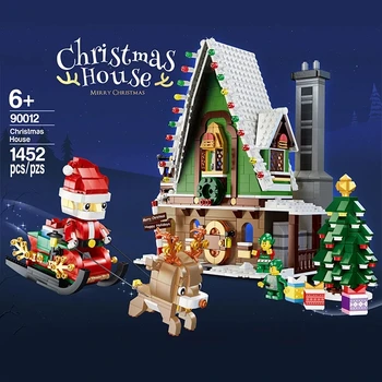 1452pcs Téli Hó Ház Mikulás Épület-Blokk, Motoros karácsonyfa Adatok Tégla Karácsonyi Játék Gyerekeknek Ajándékokat