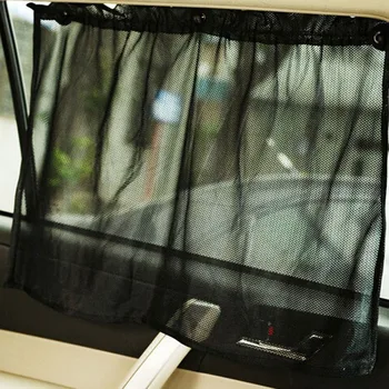 Autó belső ablak napellenzők oldalán fekete függöny háló géz függöny UV Védelem tapadókorongok Lélegző 2db Új, Univerzális