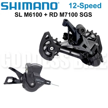 SHIMANO DEORE M6100 m7100 12s Groupset SL M6100 váltókart + RD M7100 SGS Hátsó Váltó 12 Sebesség MTB Kerékpár Groupset Alakváltó
