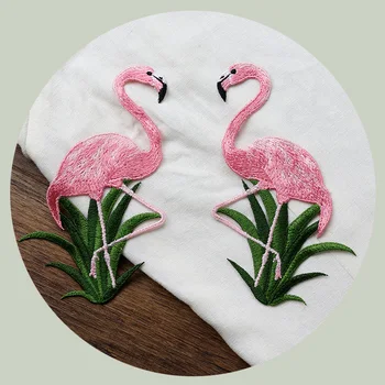 Rózsaszín Flamingók Madár Hímzett Javítás Puha Varrás Applied Ruhák, Cipők, Táskák, Dekorációs Javítás Ruházati DIY Foltok