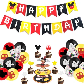 Disney Mickey Egér Téma Gyerekek Szívességet Születésnapi Csomag Esemény Fél Csésze Tányér Baba Zuhany Eldobható Evőeszközök Kellékek