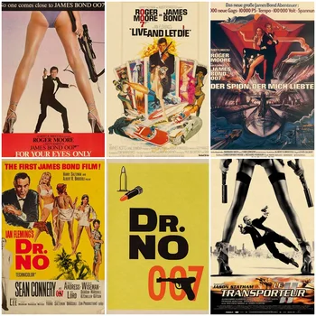 A 007-es sorozat, film, klasszikus, retro plakát otthoni dekorációs festés