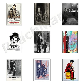 Évjárat Charlie Chaplin Ujjlenyomat, Gyerekek, Charlie Chaplin Kép, Művészet, Wall Art A Vásznon Lakberendezés Poszter