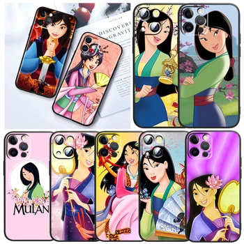 Disney Mulan Apple iPhone 13 12 Mini 11 XS-Pro Max X XR 8 7 Plus SE 2020 Fekete Telefon Esetében Puha Érdekesség Capa