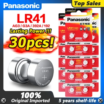 30db/sok-LR41 Zn/MnO2 1,5 V-os Lítium-Érme Elemek gombelemek Panasonic 100% Eredeti SR41 még az ag3 G3A L736 192 392A