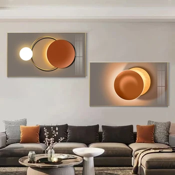 Modern Absztrakt Narancs Geometriai Wall Art Festmény Ipari Poszterek, Nyomatok, Divat Kép Nappali Otthoni Dekoráció