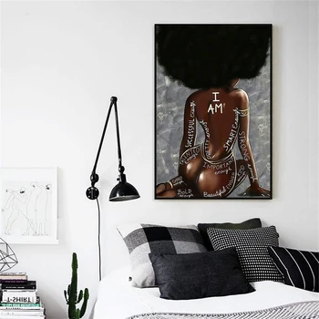 A Wall Art Vászon Festmény Modern Afrikai Nő Meztelen Szexi Portré, Poszterek, Nyomatok, Nappali, Hálószoba, lakberendezés Kép