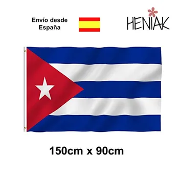 Kuba nemzeti zászló 150cm x 90cm piros, Fehér, kék poliészter szövet csillag ország Kubai dekoráció