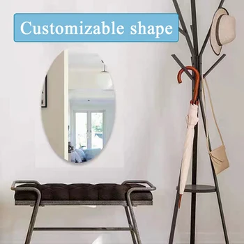 Fali matricák, 3D tükör-hatás levehető ovális háttér dekoráció INS alkalmas otthoni dekorációs matricák, plakátok