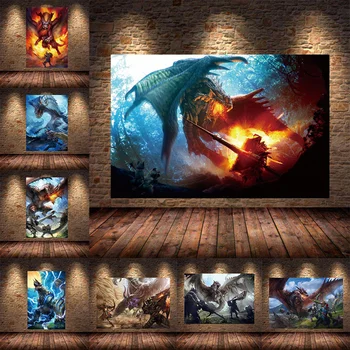 A klasszikus Játék Vászon Festmény Monster Hunter Modern Wall Art Poszterek, Nyomatok, a Családi gyerekszoba Dekoráció Festés Cuadros