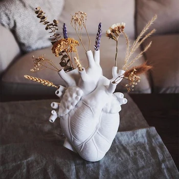 Anatómiai Szív Alakú Vázát, Skandináv Stílusban virágcserép Szárított Vázák Szobor, Asztali kaspó a lakberendezés Dísz, Ajándék