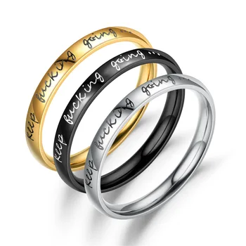 Rozsdamentes Acél Gyűrű Nő Tovább Megy Luxus Gyűrű Gyűrűk Párosított Gyűrűk Párok Férfi Ujját-gyűrű, Feliratos-gyűrű Női