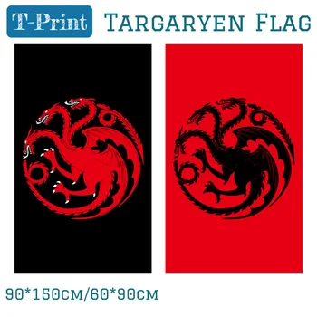 Vér Targaryen Pecsét Logó Engedélyezett Nagy Zászlók 90x150cm 60*90 cm-Poliészter Digitális Nyomtatás Banner 3x5ft