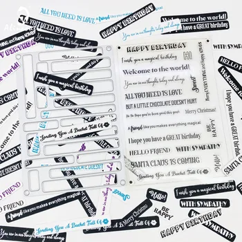 Alinacutle Fémforgácsolási Meghalni Vágott Tiszta Bélyegző Csík Érzelmek Scrapbooking Paper Craft Saját Kártyát Ütés Művészeti Sablon