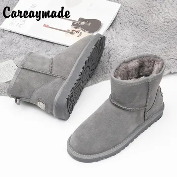 Careaymade-Női rövid csizma új téli hó csizma cipő, vastag talppal kasmír hordó pamut hó csizma ,8 színben