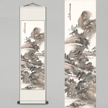 Wang Mengxi hegyi eső lógó képeket ， Híres kalligráfia, a festészet, délről északra fekvő lapozzunk festés selyem festés