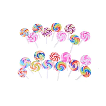 5db/Set Szép Gyanta Lollipop Mini Kézműves Bonsai Micro Táj Kerti Dekoráció Dísztárgy DIY Vízi Tündér Kert Miniatúrák