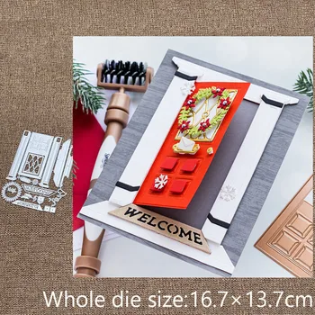 XLDesign Kézműves Fém sablon penész Vágás Meghal 3D-s kapu, ajtó dekoráció scrapbook meghalni darabok Album Papír Kártya Kézműves Dombornyomás