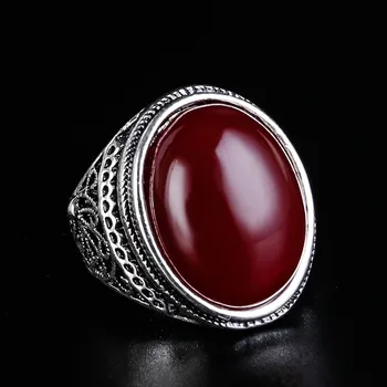 Divatos Új Etnikai Nagy Kő Fekete Gyűrűk Nők Accessorie Vintage Gyűrű Férfiak Gyanta Ékszerek, Ezüst Gyűrű Női Esküvői Promsie