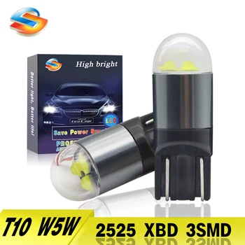 2DB T10 W5W LED Autó Izzó 2525 XBD Chip 3SMD Összenyomó Jelenlegi Állandó Rendszámtábla Világítás Szuper Fényes Fehér Lámpa 12-24V