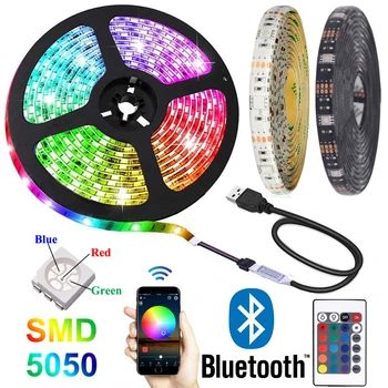 Bluetooth 5050 RGB LED Szalag Világítás DC 5V Tira USB Neon Szalag taśma Csík Zenekar Környezeti Háttérvilágítás az Otthon, a Szobában TV a PC Dekoráció