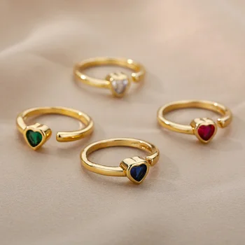 Gyönyörű Szív Gyűrű Aranyos Cirkon Állítható Kis Szív Ujj Gyűrű Romantikus Születésnapi Ékszer, Ajándék, Női Barátaim Bague