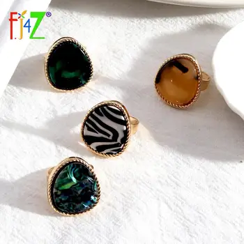 F. J4Z Trend Gyűrűk Női Divat koreai Stílus Gyanta Shell Geometriai Gyűrű Hölgy Különleges Ajándékok Évfordulóra Állítható