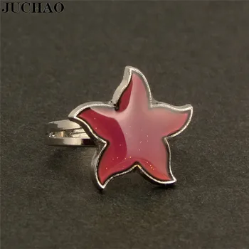 JUCHAO Hangulat Gyűrű, Hőmérséklet-Vezérelt színváltás Csillag Gyűrűk Nők Ékszer, Ajándék