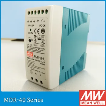 Eredeti Meanwell MDR-40-5 30W 6A 5V Ipari DIN Sín jót Tápegység MDR-40