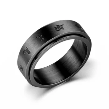 Szorongás Fidget Spinner Gyűrű a Férfiak 8 mm-es Buddhizmus Mantra Rozsdamentes Acél Forog Forgatható Gyűrű a Nők Anti Stressz Ékszerek