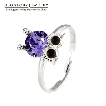 Neoglory Osztrák Strasszos Színes Bagoly Állítható Ujj Gyűrű a Nők Állat Design Divat Ékszer Ajándék Brand2020New