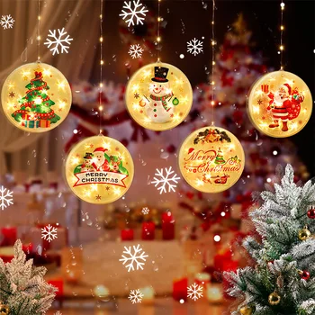 LED Karácsonyi Fények, Mikulás, Karácsony Lóg String Fények Navidad Fa Led Karácsony, Új Év 2022 Dekoráció