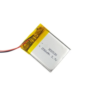 3.7 V 200mah 302530 Lítium-polimer Akkumulátor A felvevő játékos Elemeket lánc riasztó accu HR-egy mp3 lejátszó DVR-navigátor