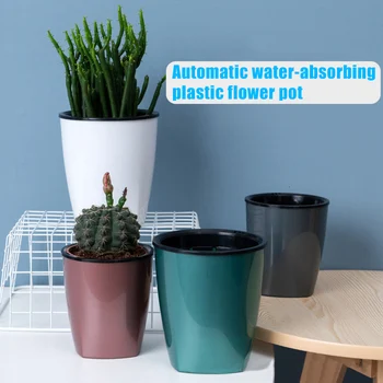 Self-öntözés Virágtartó Automatikus Víz Felszívódását Zamatos Akvakultúra Műanyag Hidroponikus Virágtartó az Otthon Kert 3 Méret