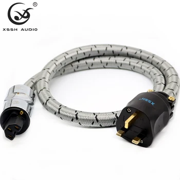 XSSH Audio YIVO Britsh egyesült KIRÁLYSÁG IEC HÁLÓZATI dugót OFC kábel CD erősítő 15A amp fonott pajzs erősáramú vezetékek Villamos vonal Wire Kábel