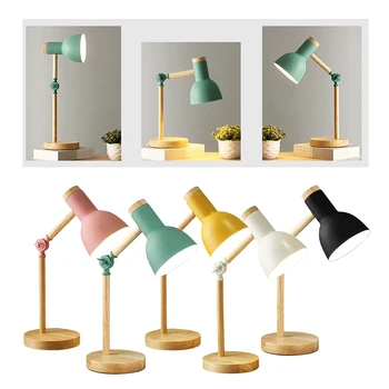 Kreatív Skandináv Fa Művészeti Vas LED Összecsukható, Egyszerű Íróasztal Lámpa szemvédő Olvasó asztali Lámpa Nappali, Hálószoba, lakberendezés