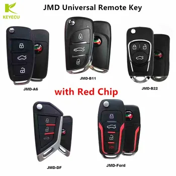 KEYECU Egyetemes JMD Távoli Kocsi Kulcsot, Piros Chip JMD-A6/B11/B22/DF/FD a MESTERKÉPZÉSRE, Praktikus Baba 2 Chip Fénymásoló Távoli Generátor,