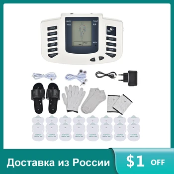 Orosz Panel JR309 EMS Impulzus Izom Stimulátor Több Akupunktúra Fogyókúra Masszírozó Digitális Terápia Electrostimulator 16 Párna
