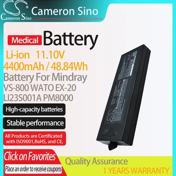 CameronSino Akkumulátor Mindray VS-800 WATO EX-20 PM8000 illik Mindray LI23S001A Orvosi Csere akkumulátor 4400mAh/48.84 Wh