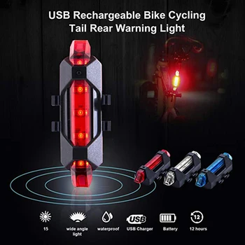 Bicikli Kerékpár LED Lámpa Hátsó Farok Biztonsági Figyelmeztetés Kerékpározás Hordozható Lámpa, USB Stílus Újratölthető Akkumulátort vagy Stílus