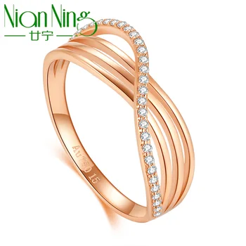 NianNing (2.34 g) 100% Nagyon 18K Arany Gyűrű Női 2022 Új Divat Gyémánt Rose Gold Igazi AU750 Gyűrű Finom Ékszerek Ajándékok