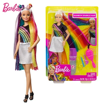 Eredeti Barbie Szivárvány-Szikra Haja Baba, Szülinapi Ajándék a Lány Brinquedos Bonecas Játékok Gyerekeknek Park Paratoys Lányok Ajándék