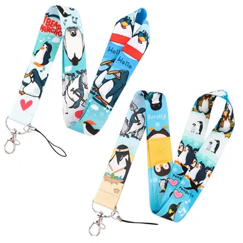 Pingvin Aranyos Kantár A Kulcstartó AZONOSÍTÓ Kártya Fedele Át diák Mobil Telefon USB-Jelvény tulajdonosa Kulcs Nyak Pántok Tartozékok