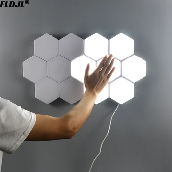Kvantum Lámpa Led Panel Fény Mágneses Hatszög Moduláris Érintés Érzékeny Szenzor Világítás Diy Fali Lámpa Kreatív Dekoráció
