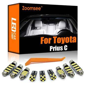 Zoomsee 8db Belső LED-Toyota Prius C 2012-2020 Canbus Jármű Izzó Beltéri Dome Térkép Olvasás Csomagtartóban Fény Auto Lámpa Készlet