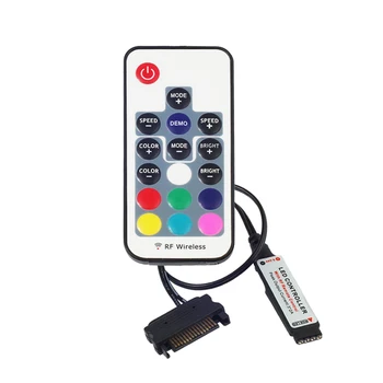 12V-os SATA RGB Vezérlő Távirányító Ön PC Esetben LED Szalag