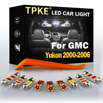 TPKE 11Pcs Fehér Autó LED Lámpa Készlet 2000 2001 2002 2003 2004 2005 2006 GMC Yukon Térkép Kupola Csomagtartóban Rendszámtábla Lámpa