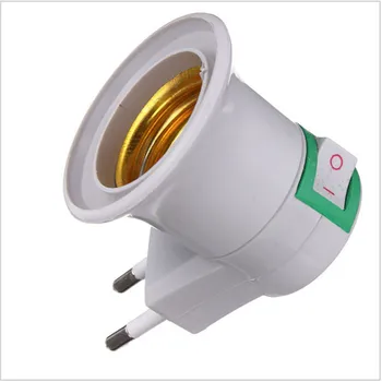 Magas Minőségű E27 Lámpa Bázis EU Plug lámpatartó Átalakító Csavar Szája Típus Fény Jogosultja Mobil Kerek Láb Lámpa Bázisok