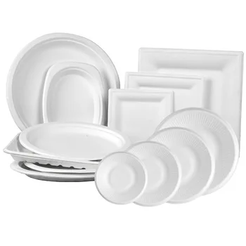 50pcs/100 Eldobható szülinapi asztali papír tányérok esküvői elegáns vastagabb vaisselle jetable anniversaire assiette lemezek