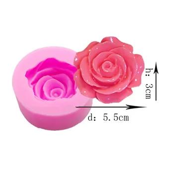Új 3D-s Rózsa Virág Szilikon Penész Fondant Penész Ajándék Díszítő Csokis Süti DIY Fél Torta Díszítő Eszköz
